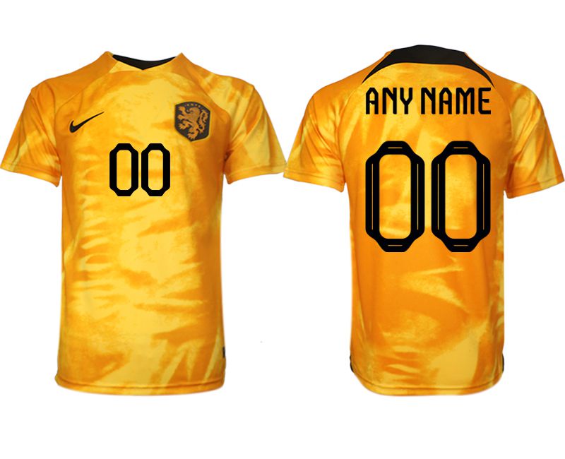 Men 2022 World Cup National Team Netherlands home aaa version yellow customized Soccer Jersey->netherlands(holland) jersey->Soccer Country Jersey
